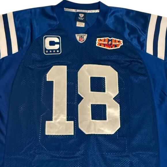 Peyton Manning Indianapolis Colts Super Bowl XLIV Jersey Reebok Onfield Size 50 - Picture 2 of 8